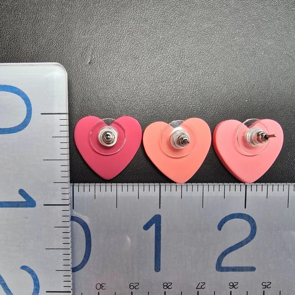 Heart-Shaped Earrings Set Of 3 Leopard & Pink Designs‎ (NWOT)